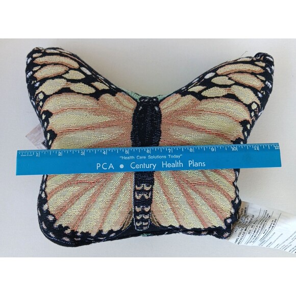 Manual Woodworkers and Weavers Yellow Butterfly Pillow Tapestry Jacquard - Picture 3 of 7